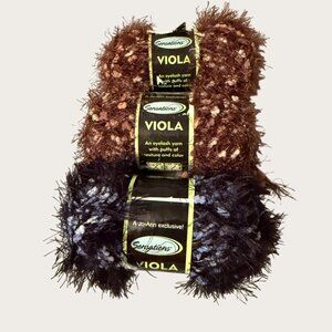 Lot of 3 Sensations Viola Eyelash 50g Yarn 62.35 Yards Each